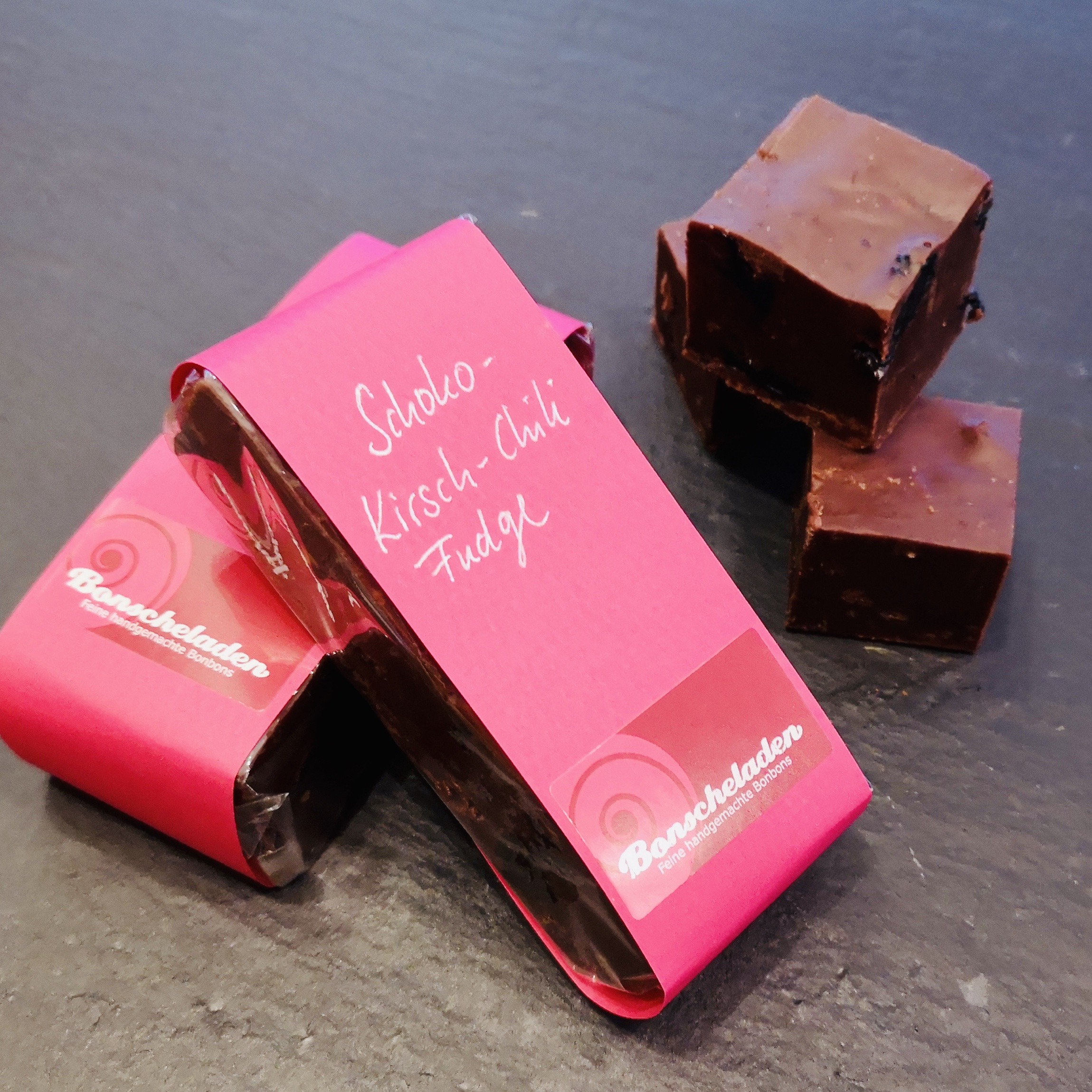 Schoko Kirsch Chili Fudge - Bonscheladen Hamburg